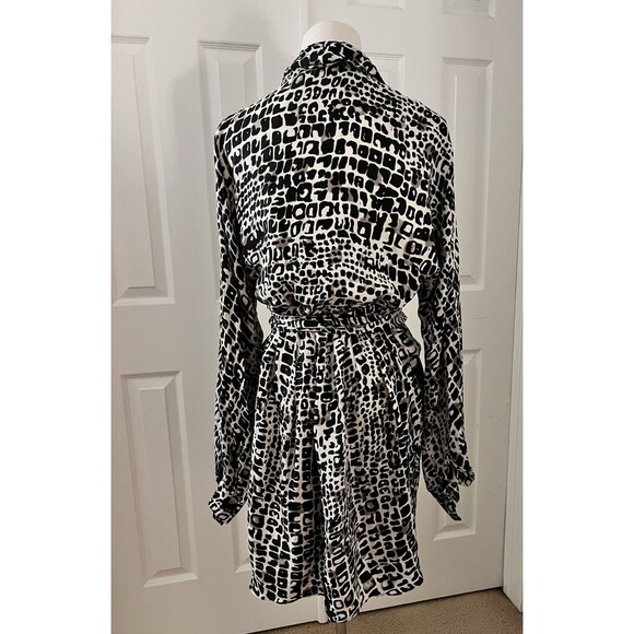 Rachel Zoe - Animal Print Dress - 100% Silk - Black and White - Sz Medium - Picture 7 of 9